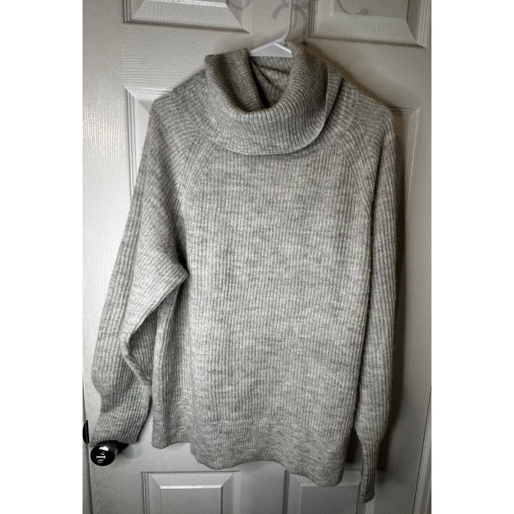Quince Alpaca Sweater Oversized Turtleneck Cozy Knit Boho Lagenlook Minimalist